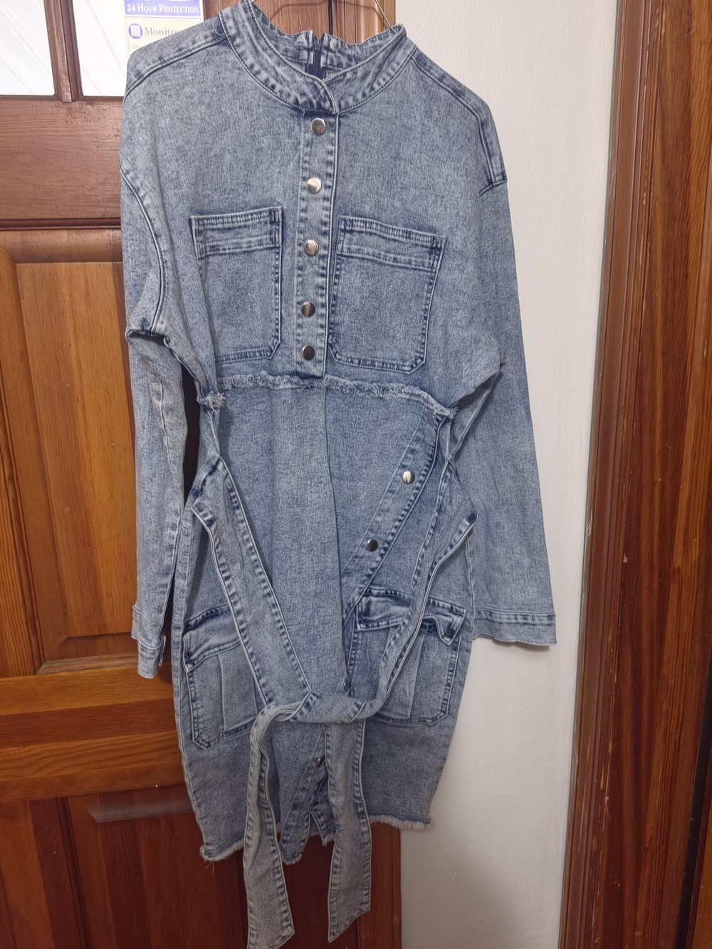 Fashion to Figure Washed Blue Denim Utility Jeans Dress